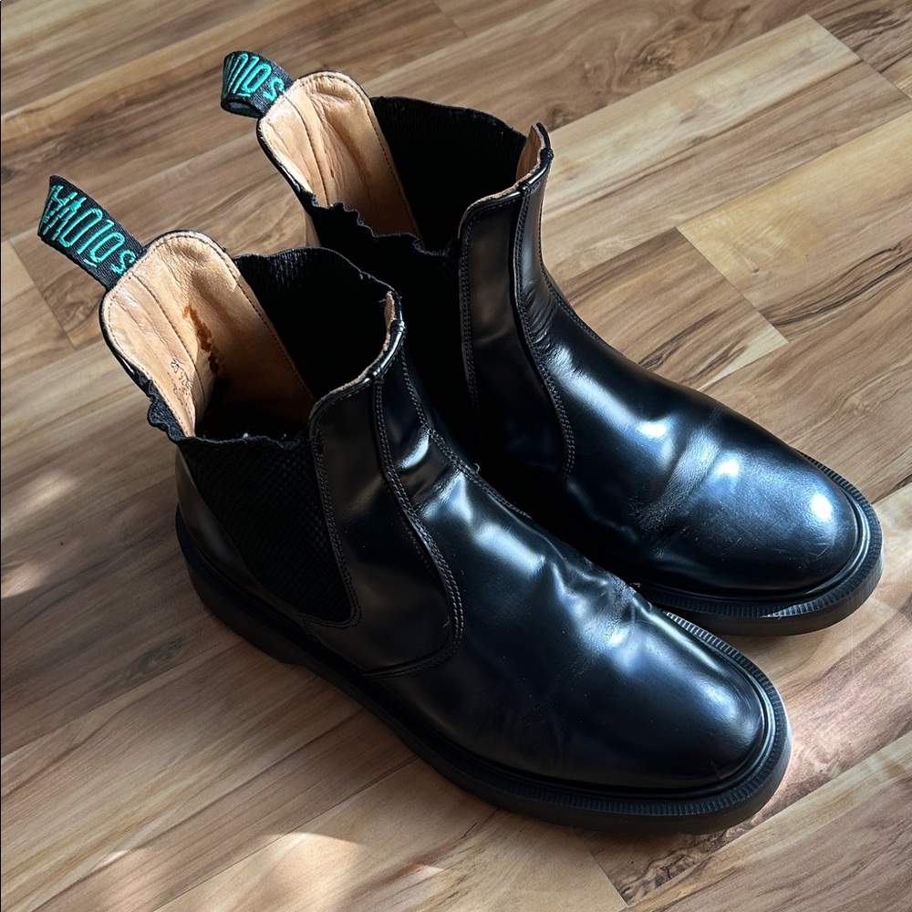 Solovair Black Leather Chelsea Boots Made in England 4.5 UK 5.5 US M 6.5 US W